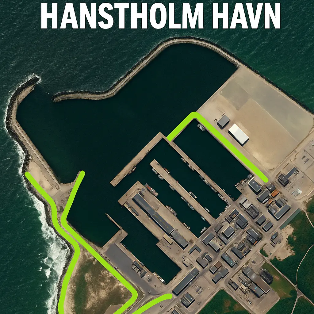Oversigtskort over fiskepladser i Hanstholm Havn – hvor må man fiske